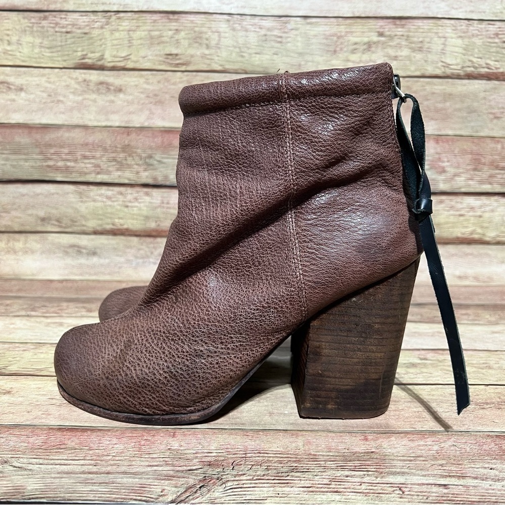 Jeffrey Campbell Brown Leather Rumble Booties